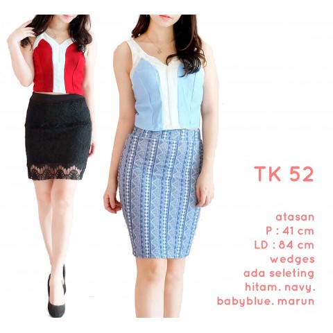 TK52  - Atasan wanita Tank Top wedges atasan sleeveless import bangkok