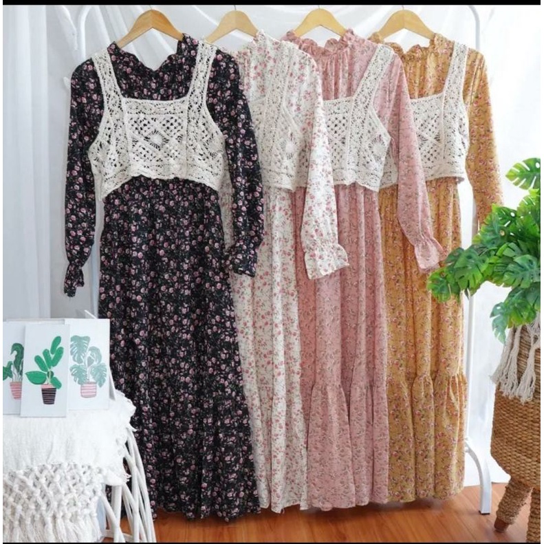 Gamis Rompi Renda Korean Style