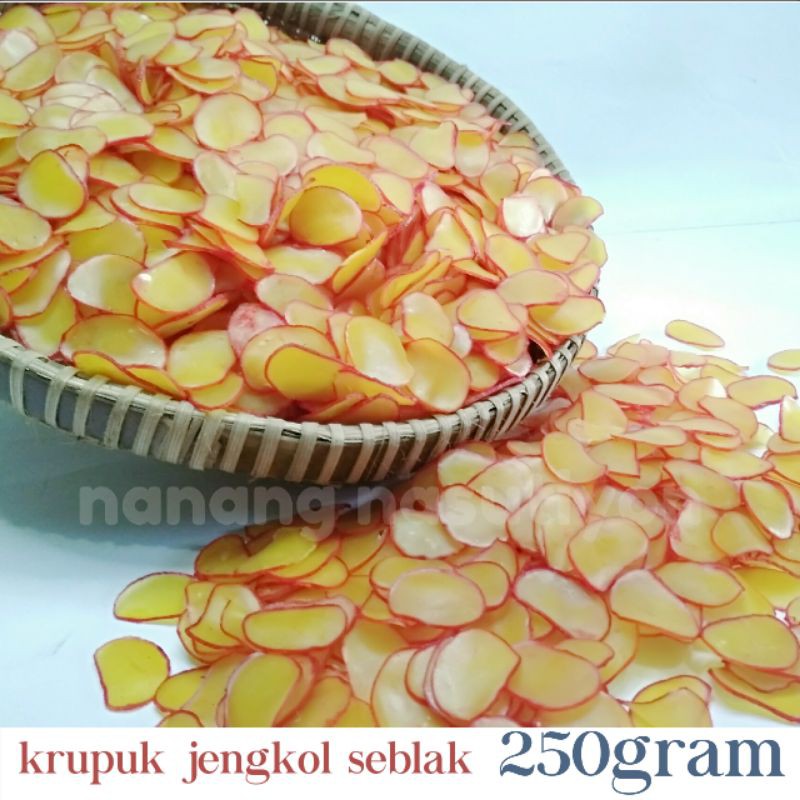 

KERUPUK/KRUPUK JENGKOL SEBLAK MENTAH NETTO 250GRAM