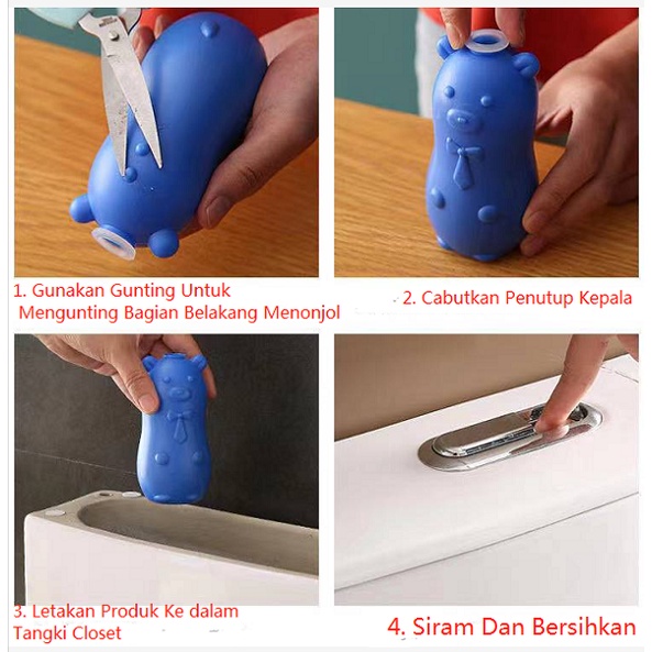 Pengharum Closet Beruang Biru / Pembersih Toilet dan Penyegar Kamar Mandi