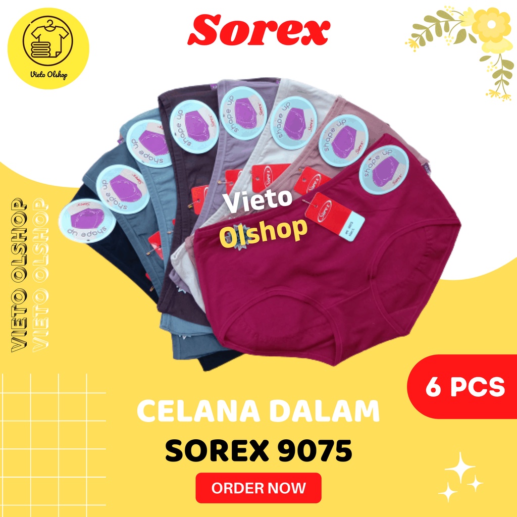 CD Sorek 9075 Lusinan Celana Dalam Wanita Dewasa Sorek Isi 6 / Underwear Daleman Cewek Super Soft / 