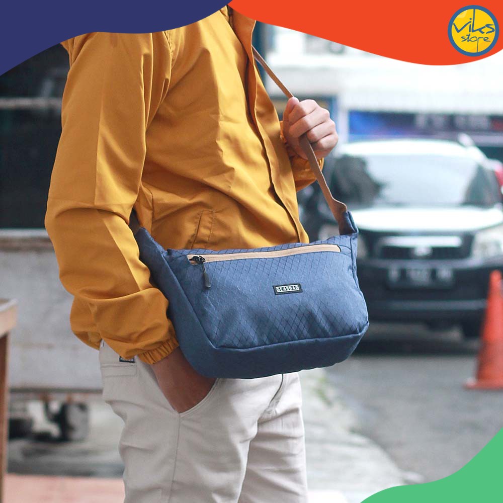 Tas Selempang Pria Cowok Original Slingbag Size Sedang Tas Kerja Kuliah Sekolah Distro Lokal Simpel