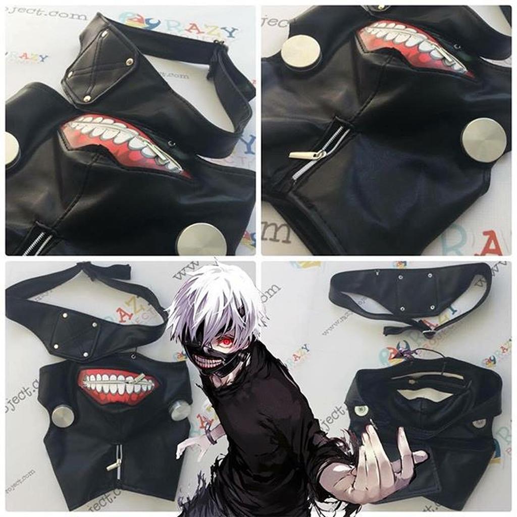 Kaneki Ken Tokyo Ghoul Leather Mask Topeng Kulit Black Hitam Cosplay Anime Jepang Shopee Indonesia