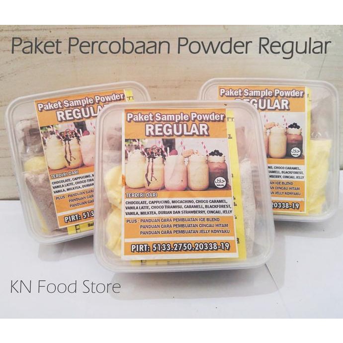 

cusss order] Bubuk Powder Drink Reguler 12 Rasa Plus Jelly Cincau-Paket Percobaan