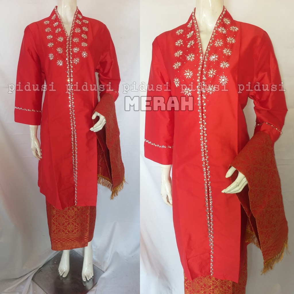 Kebaya Taffeta Mutiara Tabur / Set kebaya taffeta pesta / kebaya taffeta tunik