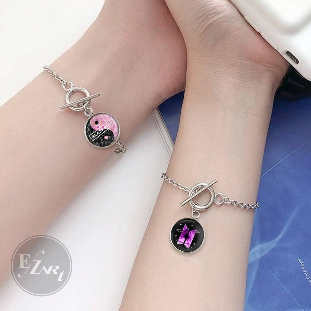 GELANG RANTAI LIONTIN KPOP MODEL TOGGLE CLASP BISA REQUEST GAMBAR CUSTOM BTS, Blackpink, Twice, RV, EXO, GOT7, NCT, Itzy