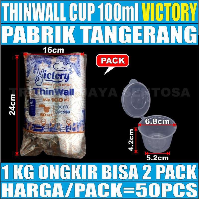 Thinwall Bulat Cup puding mini 100ml Plastik Tempat Sambal Saos Slime Murah