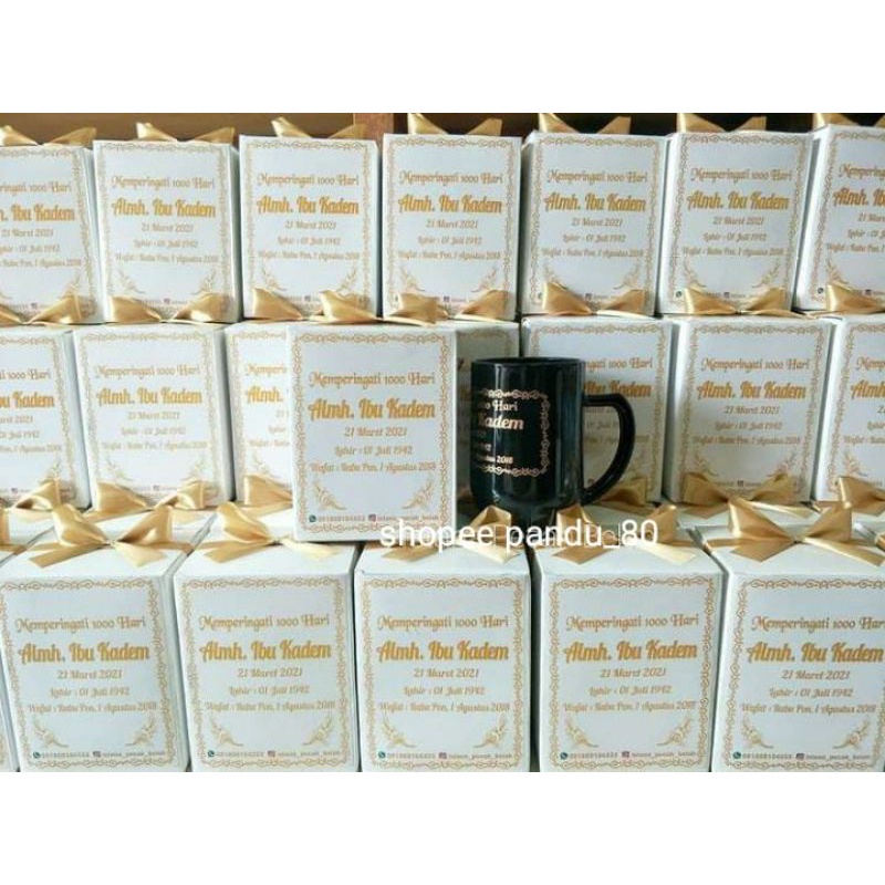 souvenir pernikahan gelas gagang jumbo hitam glossy souvenir gelas sablon murah plus cetak sablon na