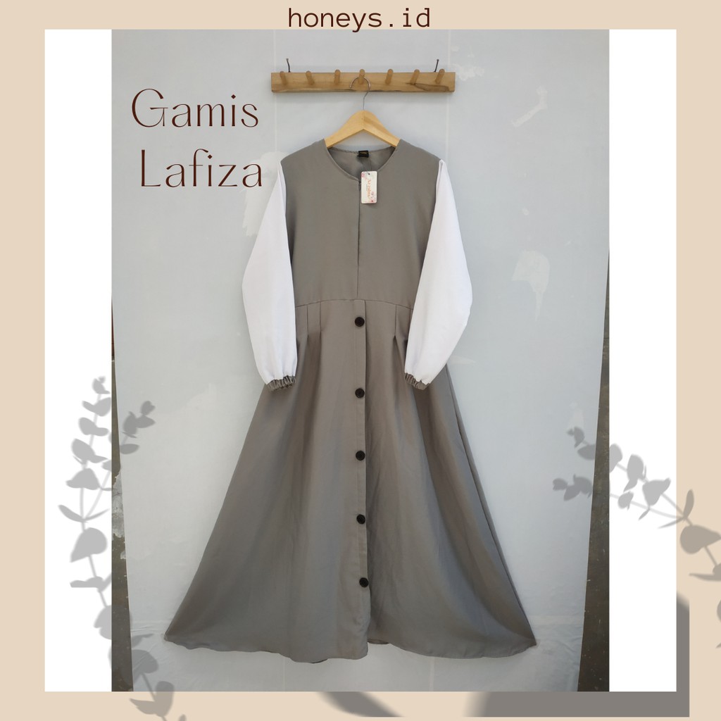 GAMIS LAFIZA KANCING HITAM BY AZZAHRA COLLECTION
