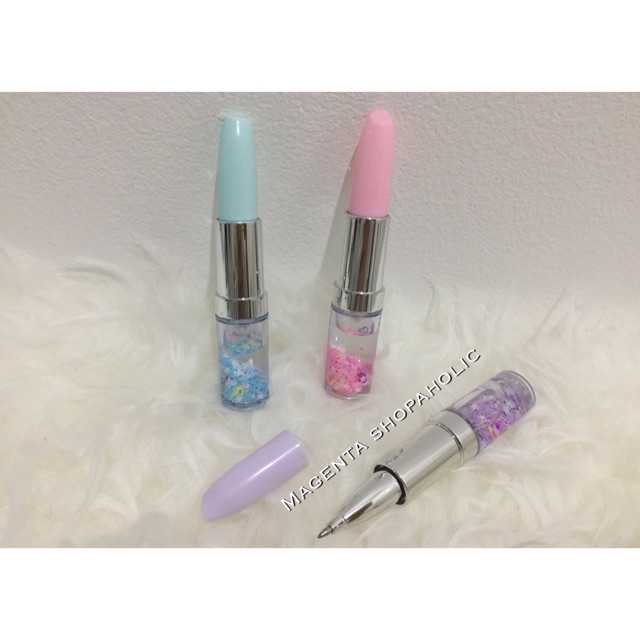 

PULPEN LIPSTIK - ALAT TULIS PULPEN LUCU GEMES PERALATAN SEKOLAH KULIAH GLITTER