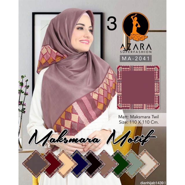 Azara Maksmara Motif Laser cut Jilbab Azzara Jilbab Segi Empat Motif Square Termurah Terlaris-Maksmara 3(min.10)