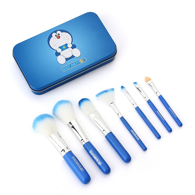 DORAEMON BRUSH KALENG 7 in 1 / make up brush / kuas doraemon