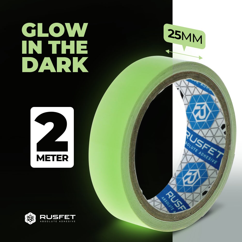 

Lakban Glow In The Dark 25mm x 2m|Isolasi Rusfet Safety Premium