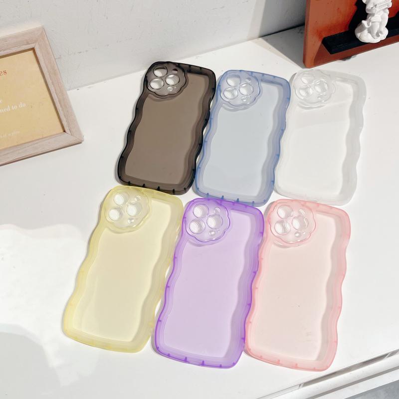 Soft Case TPU Transparan Warna Permen Macaron Untuk iPhone XR 7plus 8plus 7 8 11 12 13 Pro Max X XS