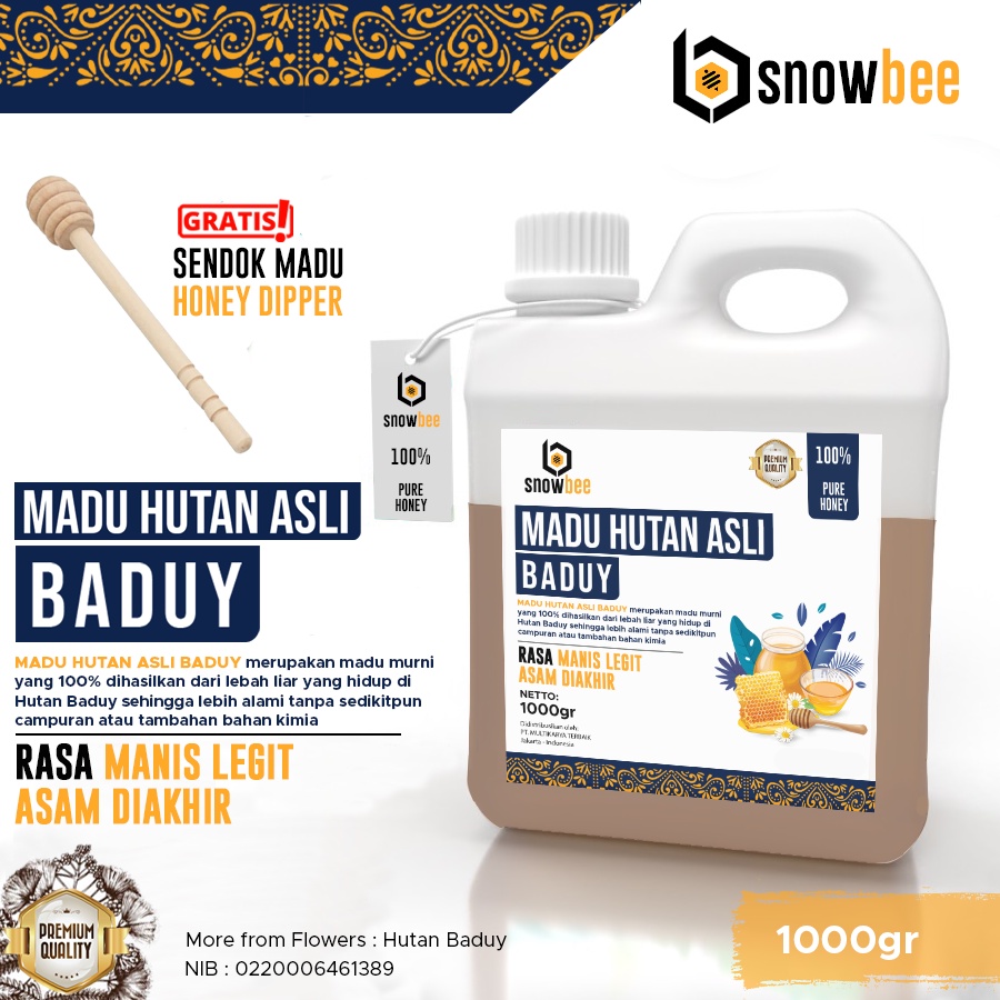 Madu Murni Hutan Baduy Snowbee Pure Honey 1 Kg