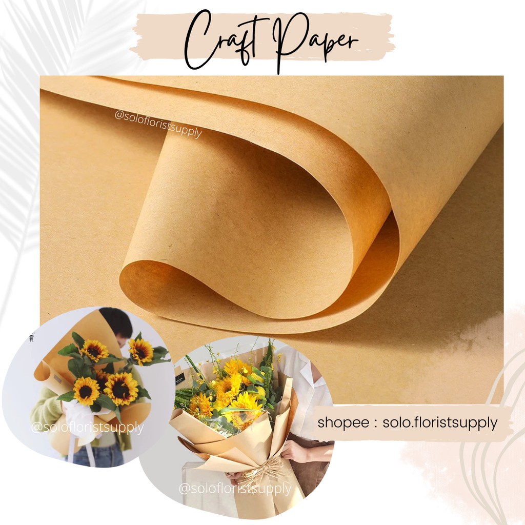 

VINTAGE CRAFT PAPER KERTAS BUKET PEMBUNGKUS BUNGA HAND BOUQUET KERTAS KRAFT COKLAT KADO GIFT TERMURAH