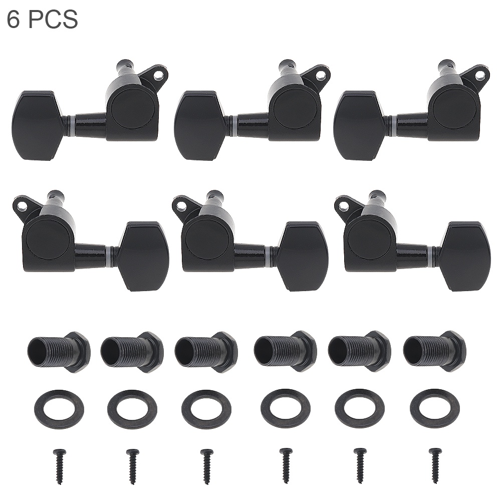 6pcs Tuning Pegs Kepala Persegi Warna Hitam Ukuran 41 42 Untuk Gitar