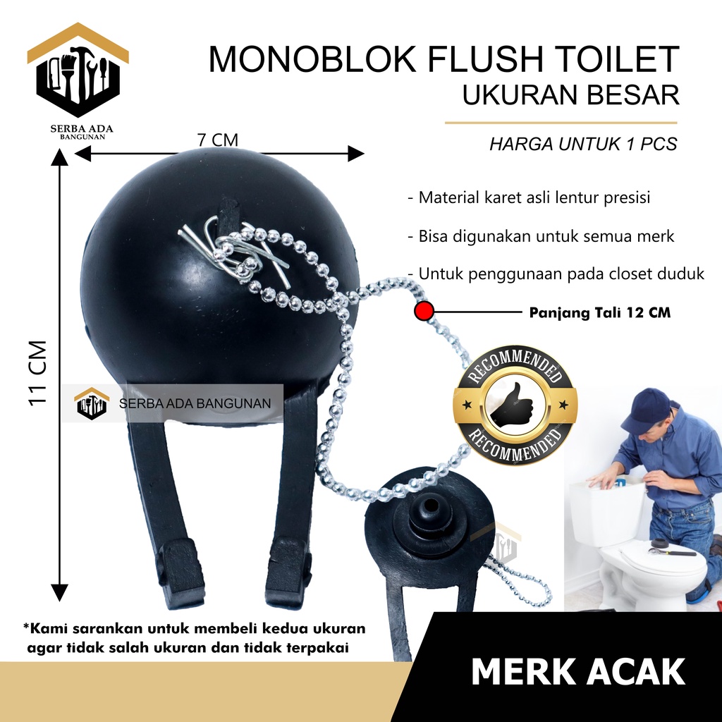 MONOBLOK BESAR KECIL FLUSH KARET MODEL TOTO PELAMPUNG TUTUP KLOSET WC DUDUK TOILET