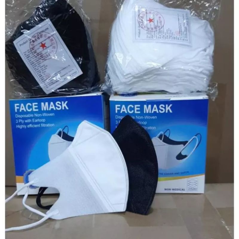 Masker duckbill dewasa 3ply isi 50 pcs Putih (tanpa box)