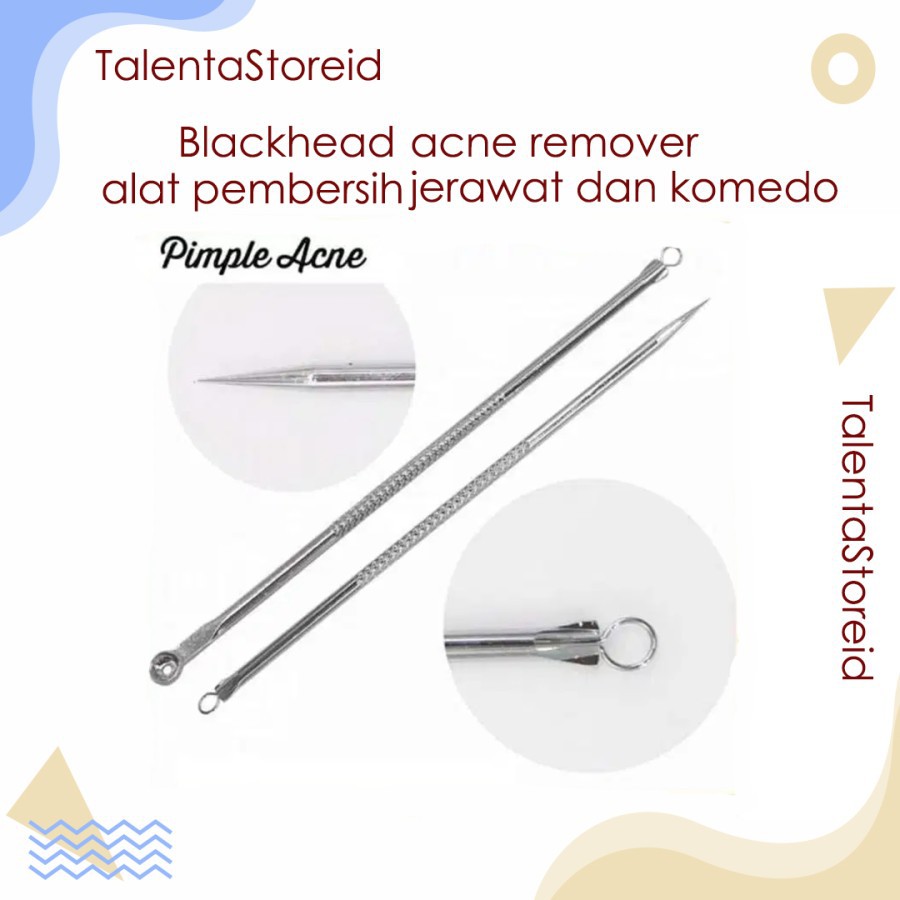Alat Pencet Komedo Jerawat Set 2 In 1 Skin Acne Pimple Needle Kit