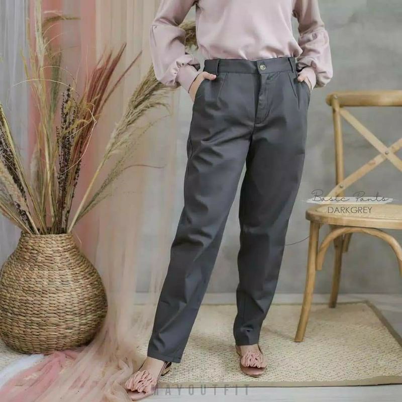 Celana Baggy Pant Super Jumbo XXL, 4L, 5L, 6L, 8L Chino Stret Resleting Cream Moca Capucino Hitam