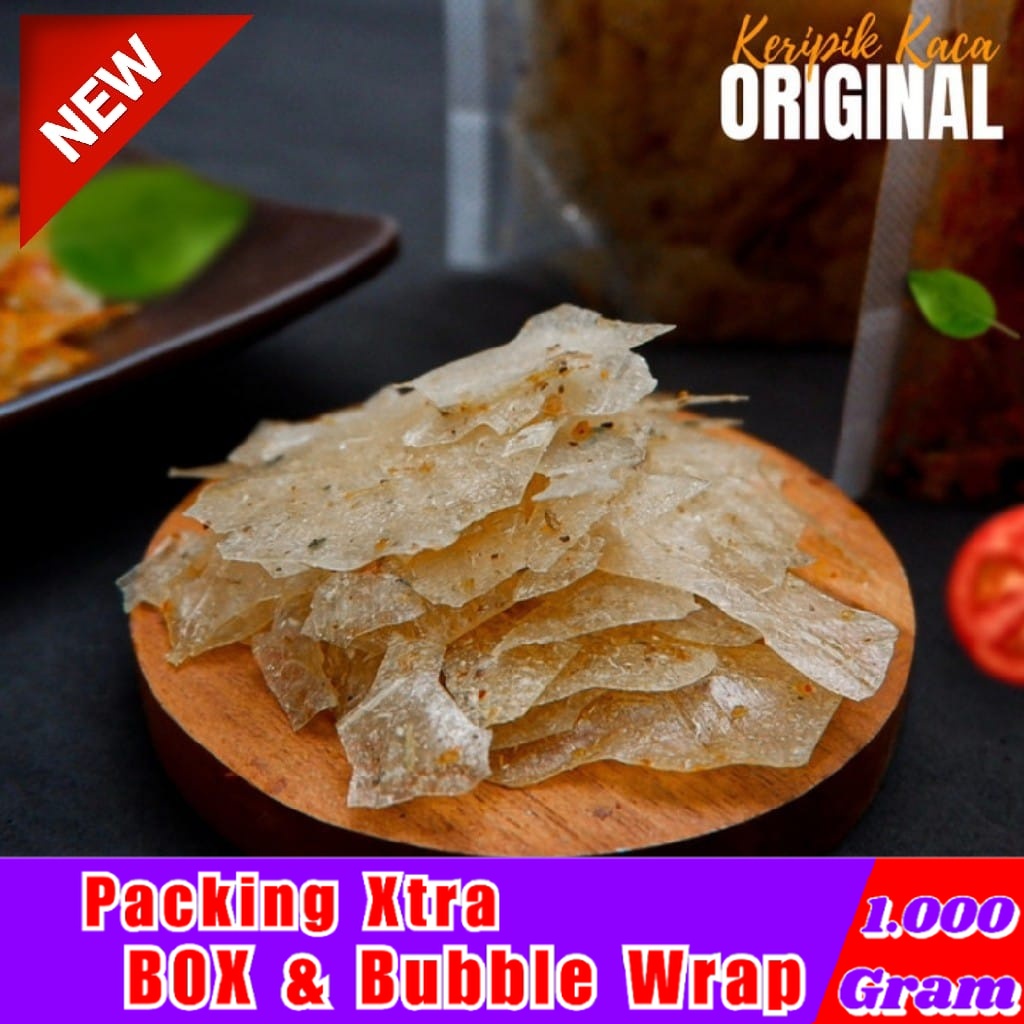 

[1Kg] Keripik Kaca Original Premium / keripik kaca / Kecimpring - Hufaida Snack snack kiloan