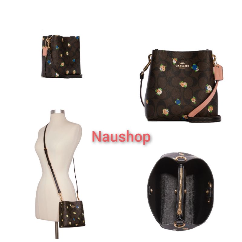 Coach C7270 Mini Town Bucket Bag In Signature Canvas With Vintage Mini Rose Print