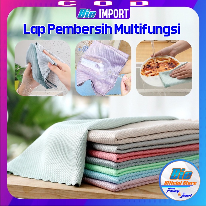 Kain Lap Cermin &amp; Peralatan Dapur Mikrofiber Serbaguna Premium Impor Best Seller