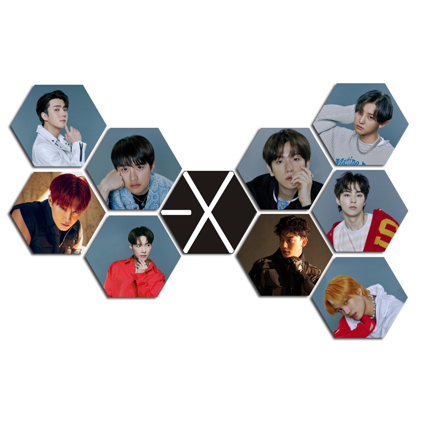 Hiasan Dinding Dekorasi Dinding Hexagonal Korea K-Pop Exo Pajangan Dinding Wall Decor rajakpop