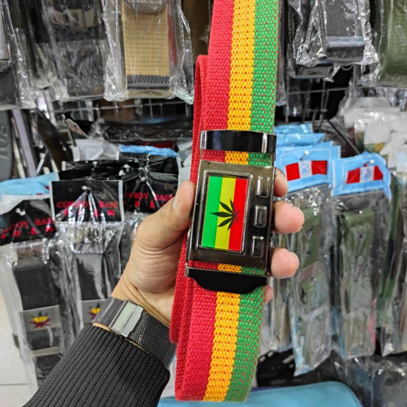 Ikat Pinggang Pria RASTA Kanvas // Sabuk RASTA Reggae