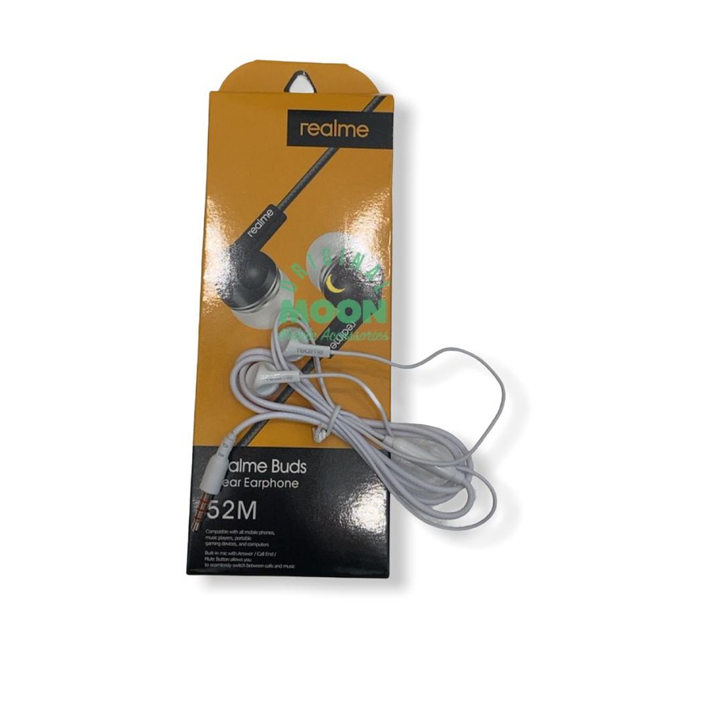 Headset Handfree Earphone brand realme Stereo MEGA BASS 52M