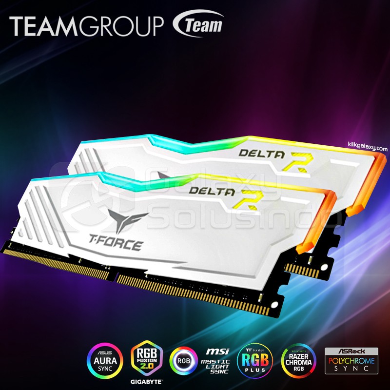 TEAM T-Force Delta RGB (2x8) 16GB DDR4 kit 3600MHz - White Memory RAM