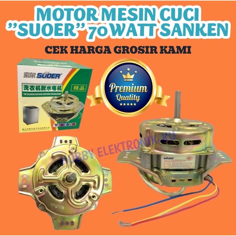 MOTOR MESIN CUCI SUOER 70WATT SPIN SANKEN