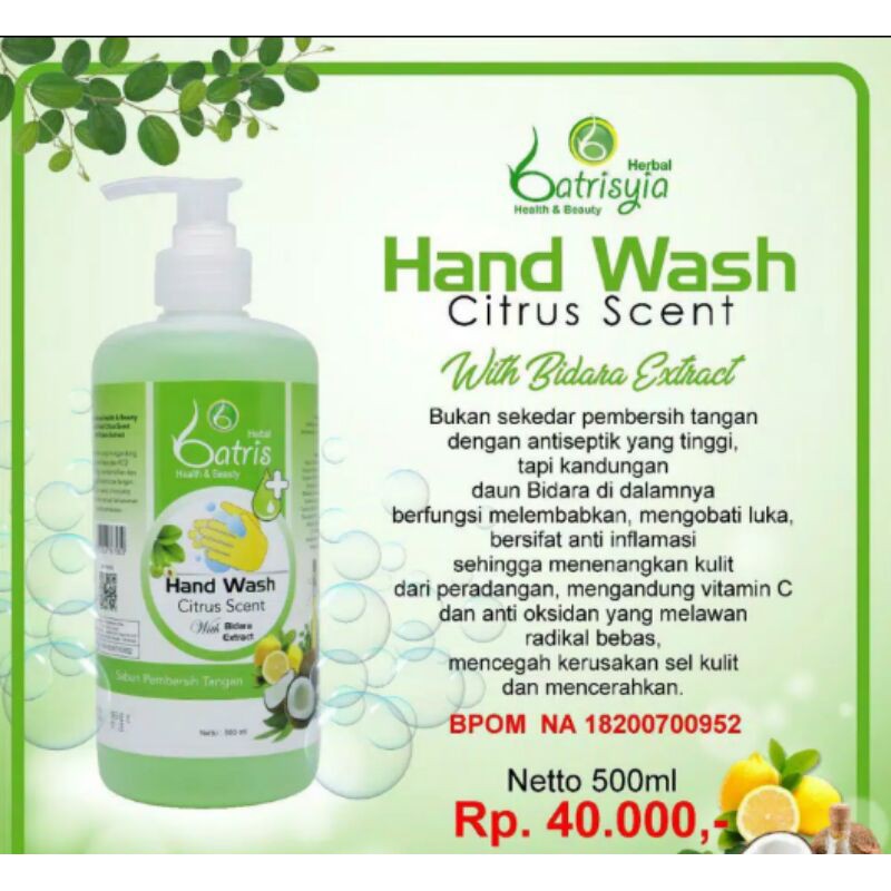 Hand Wash Batrisyia Herbal sabun cuci tangan