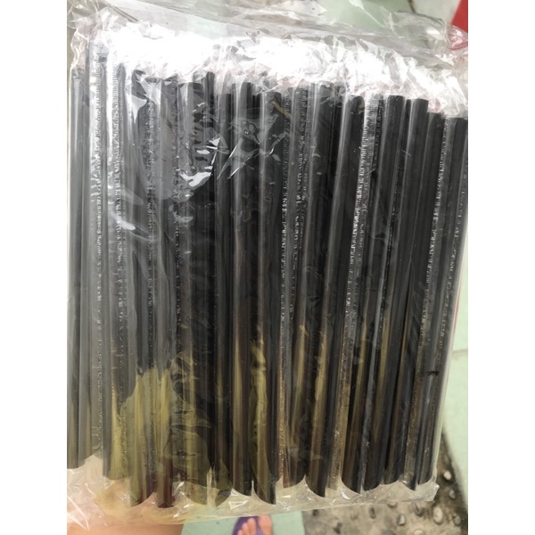 100 Pcs Sedotan Pipet Boba Steril Hitam
