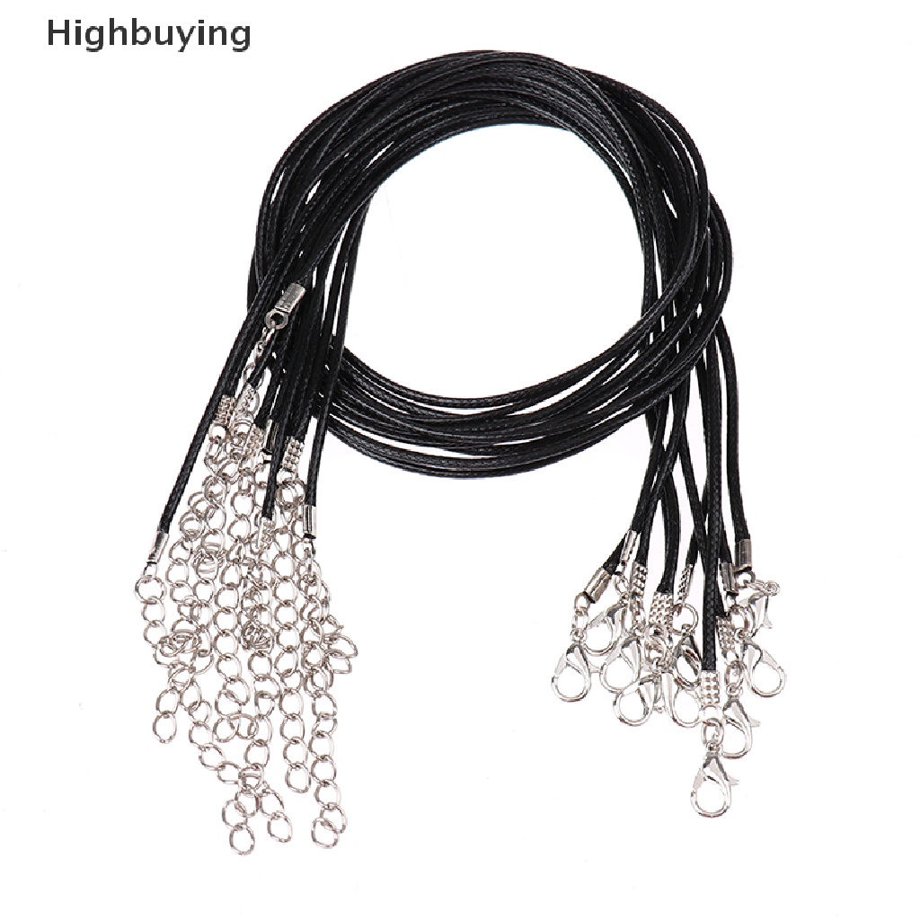 Hbid 10pcs Kalung Tali Kulit Kepang Handmade DIY Adjustable Panjang 45cm