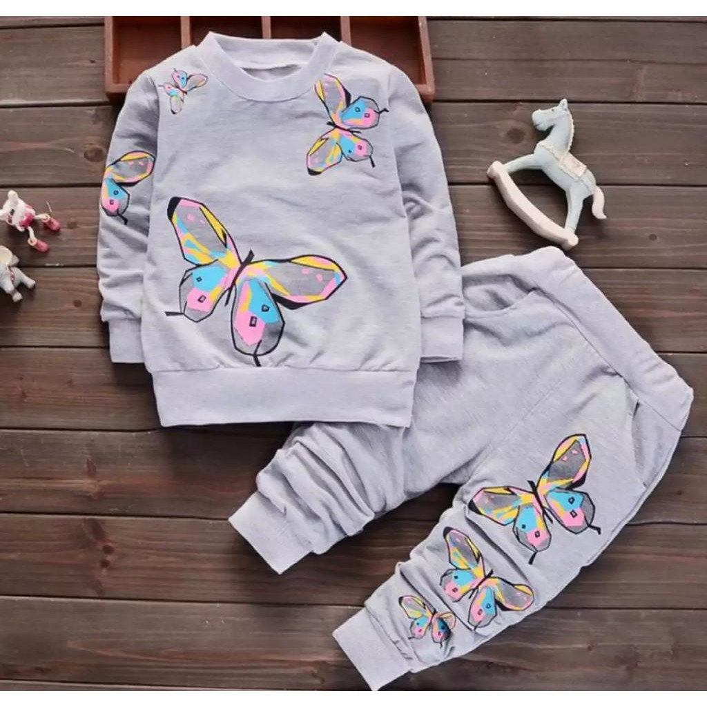 Sweater butterfly anak perempuan trendy 1-5 tahun