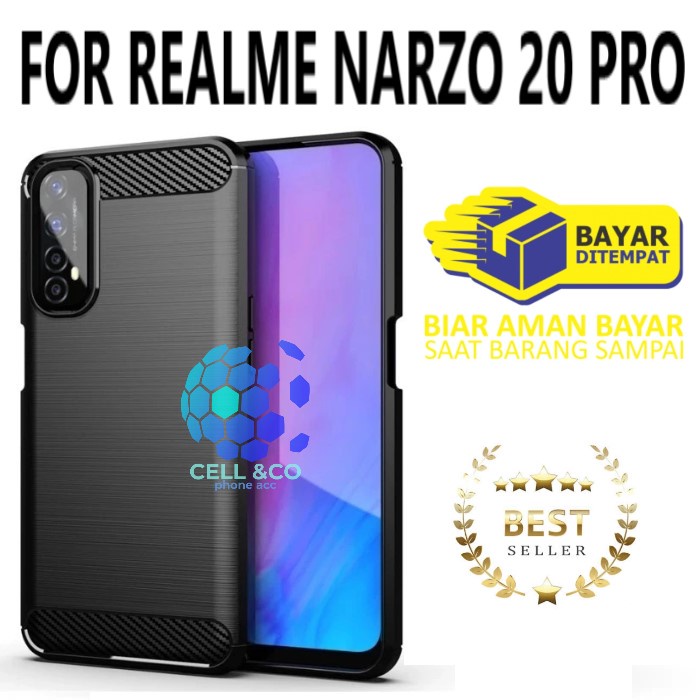 CASE CARBON REALME NARZO 20 PRO casing hp silikon softcase case premium carbon cover