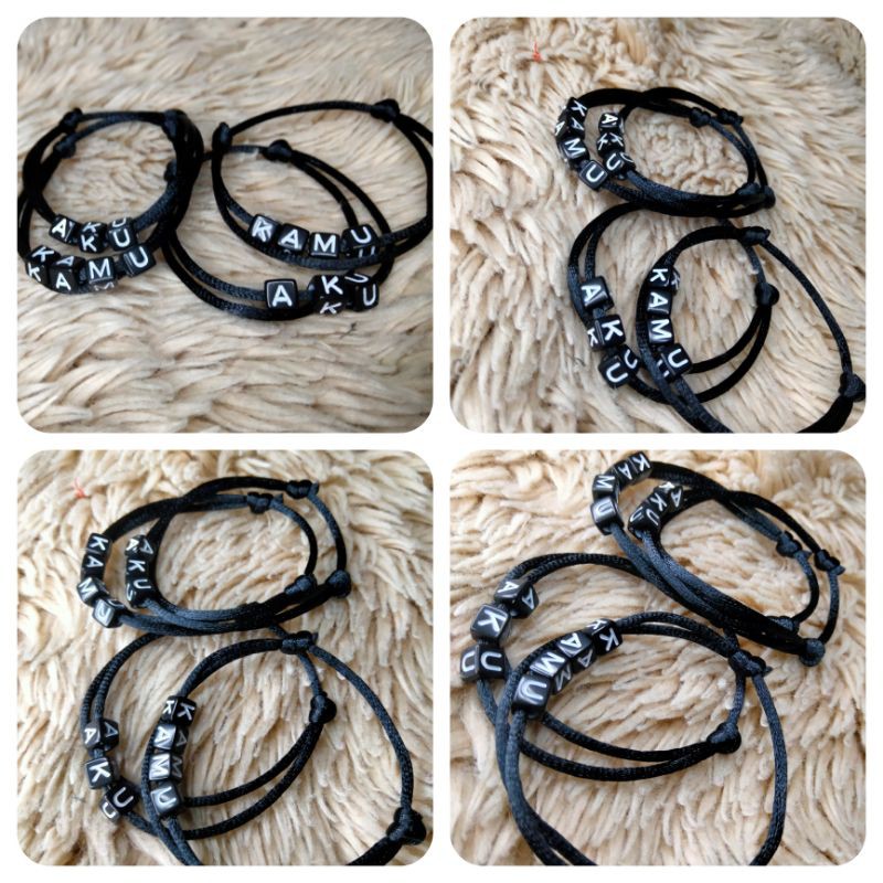 GELANG INISIAL / GELANG POLOS HITAM / GELANG HITAM / GELANG VIRAL /
