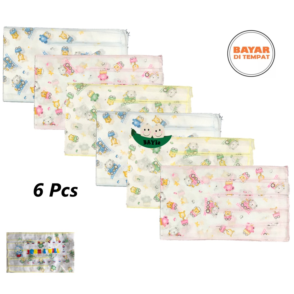 BAYIe -  6 PCS Gurita Bayi Tali PREMIUM 100% Katun motif lucu JENN&amp;WILL