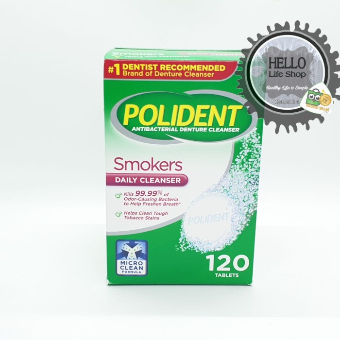 ✨ BISA COD ✨ Polident Antibacterial Denture Cleanser Original Pembersih Gigi Palsu - VARIAN, 30 SMOK