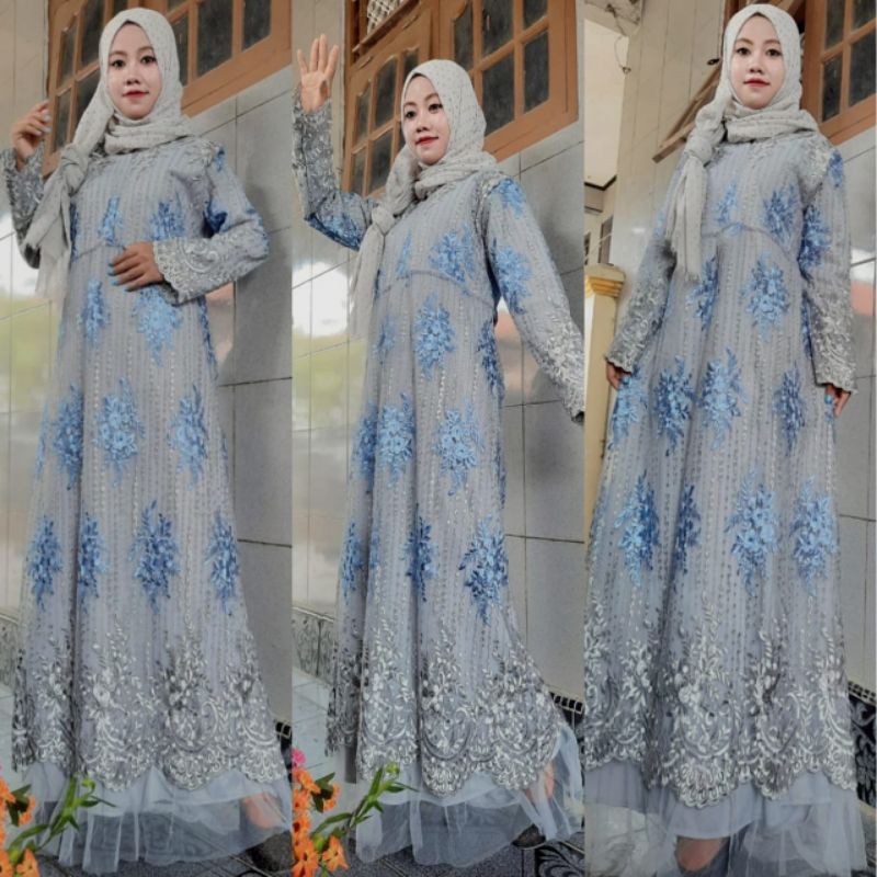 Gamis Amella terbaru //Gamis burkat duyung non hijab // gamis duyung full burkat