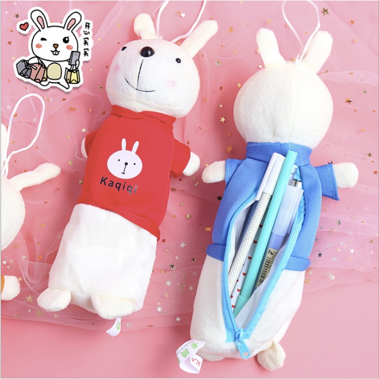 Kotak pensil kain boneka rabbit