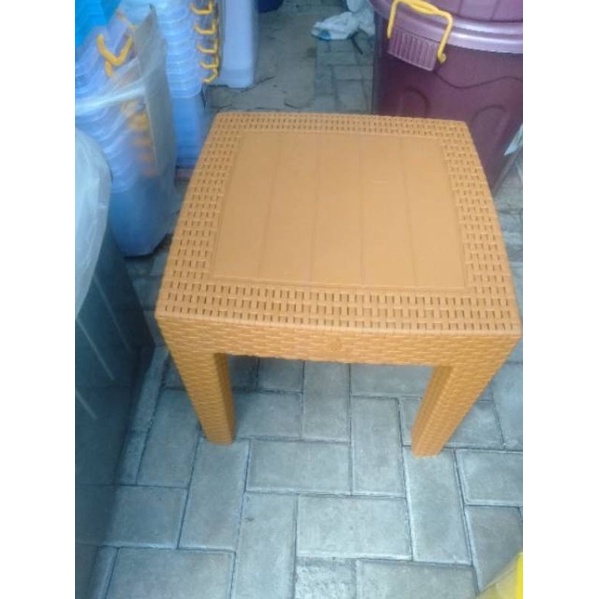 Meja Teras Plastik Olymplast Meja Taman Motif Rotan Meja Plastik