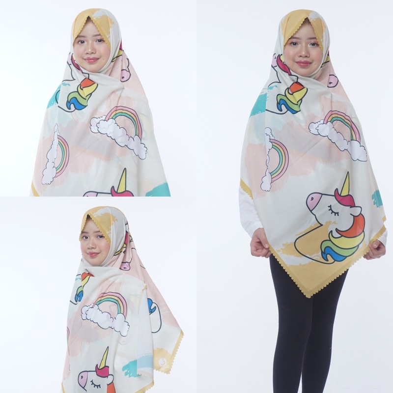 PASHMINA UNICORN PELANGI ABSTRACK / PASHMINA ANAK / HIJAB ANAK / KERUDUNG ANAK / JILBAB ANAK