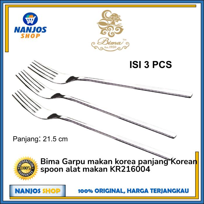 Bima Garpu Makan Korea Panjang Korean Fork 1 Set Isi 3 Pcs Inox Premium KR216004