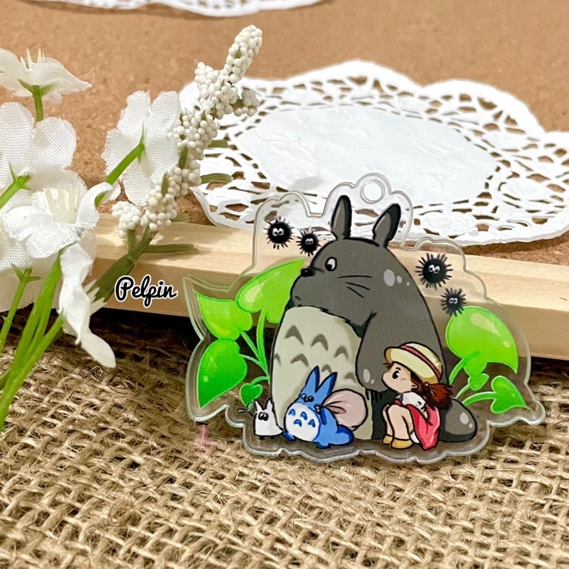 gantungan kunci anime ghibli totoro spirited away kiki delivery anime keychain besar 2 sisi