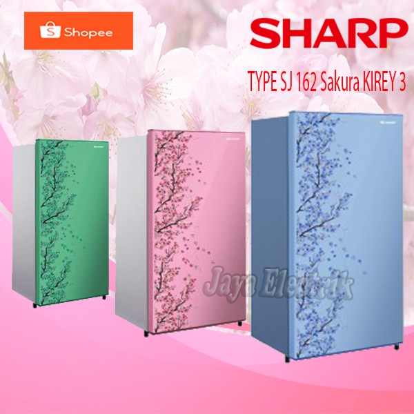 Kulkas 1 Pintu SHARP Sakura SJ-N 162D-VB/VR Low Watt Defrost 133 L