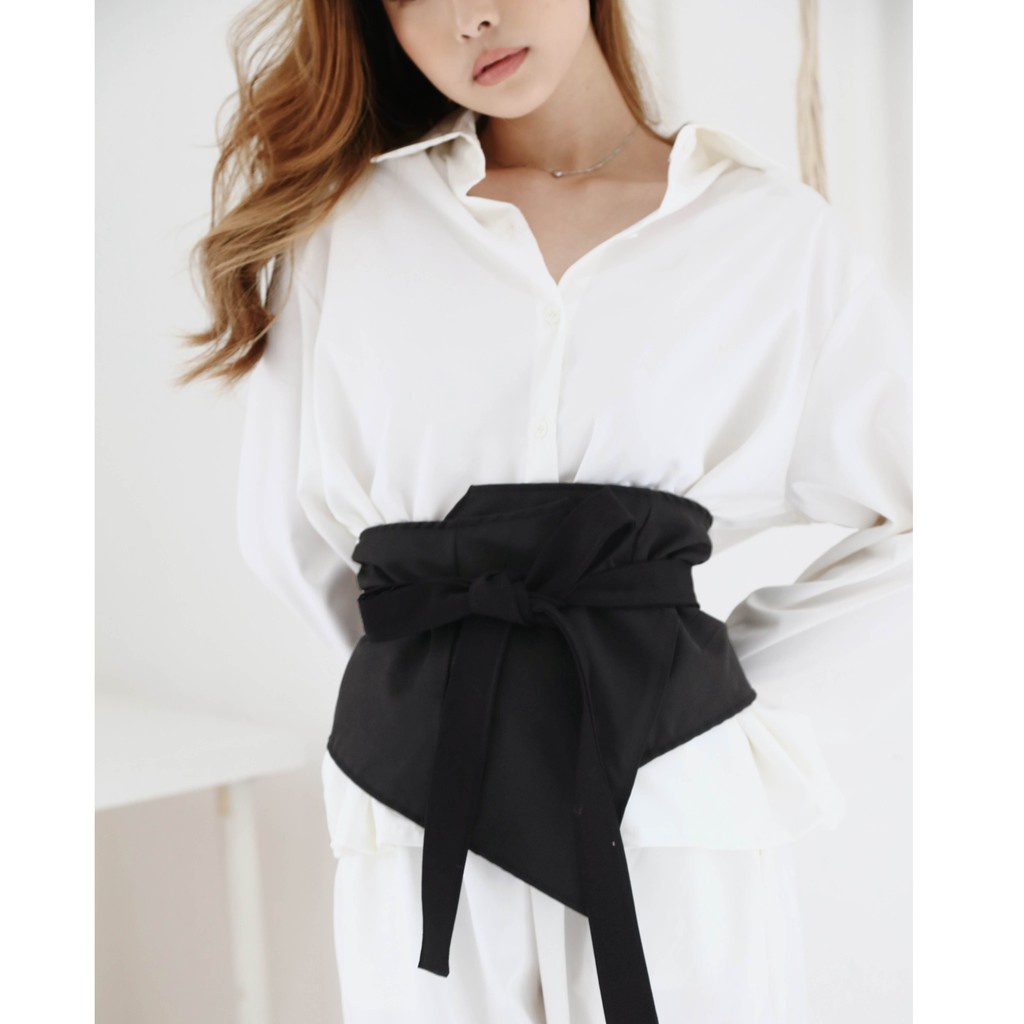 Jual belt obi ikat pinggang wanita perut tali hitam korset | Shopee