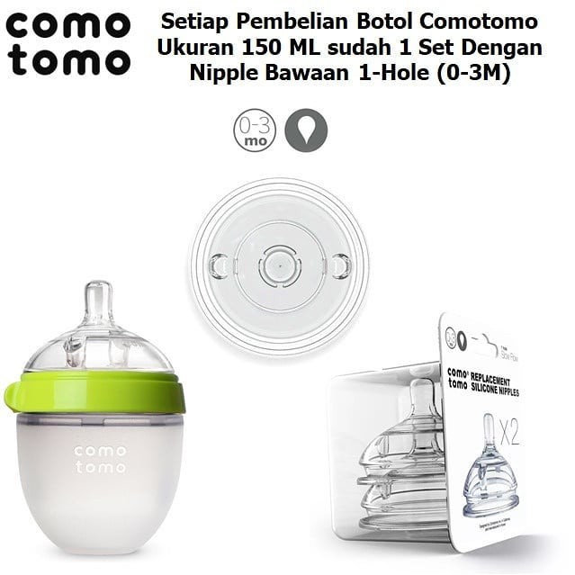 Comotomo 150ml TWIN Pack Botol Susu Bayi (Kemasan 2 Botol)